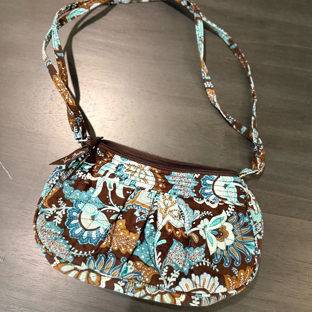 Vera Bradley Floral Brown and Blue Women's Hobo or Mini Bag